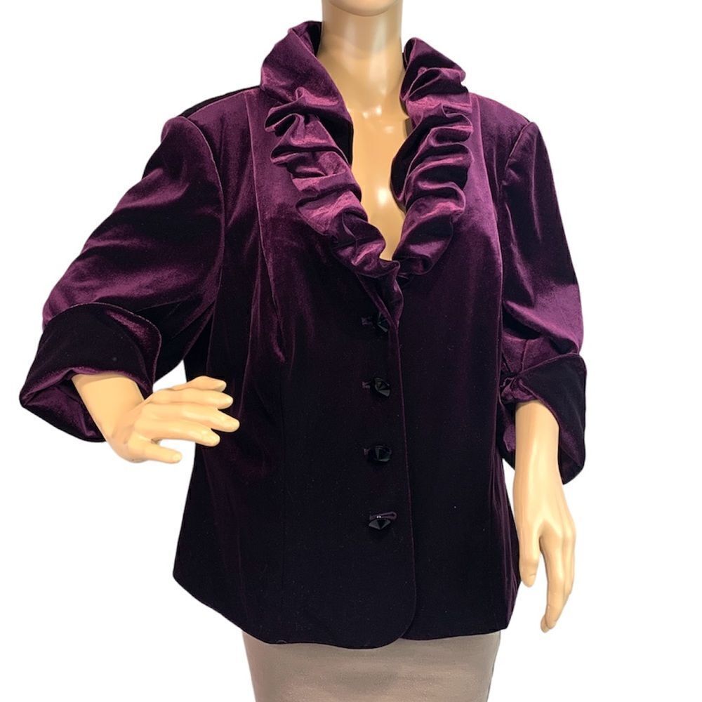 Adrianna Papell Crushed Velvet Jacket